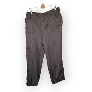 NEW Lane Bryant Easy Pant satin cargo jogger gunmetal gray 26